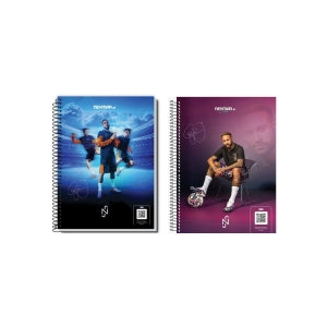 Kit 2 Cadernos Oficial Neymar jr Com 1 Caderno de 10 Matérias e 1 Cadernos de 1 Matéria