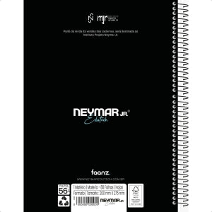 Kit 2 Cadernos Oficial Neymar jr Com 1 Caderno de 10 Matérias e 1 Cadernos de 1 Matéria